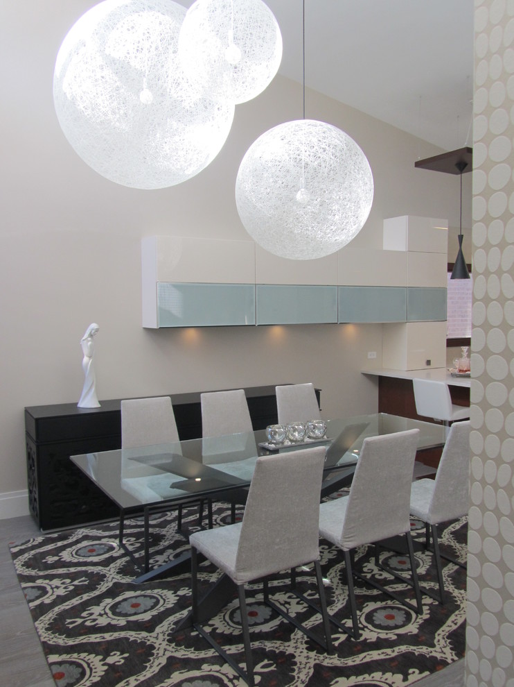 Photo of a contemporary open plan dining room in Toronto.