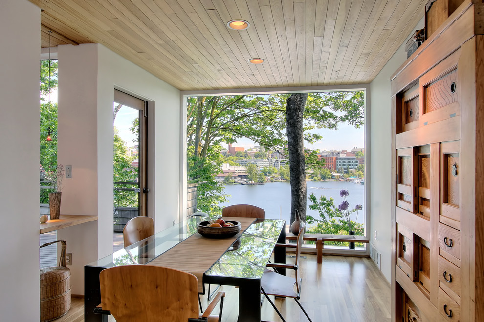 Design ideas for a contemporary dining room in Seattle.