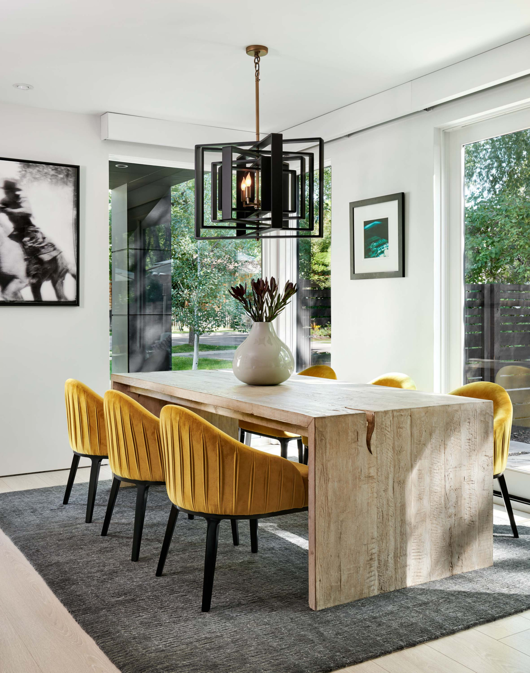 Wood waterfall dining table online