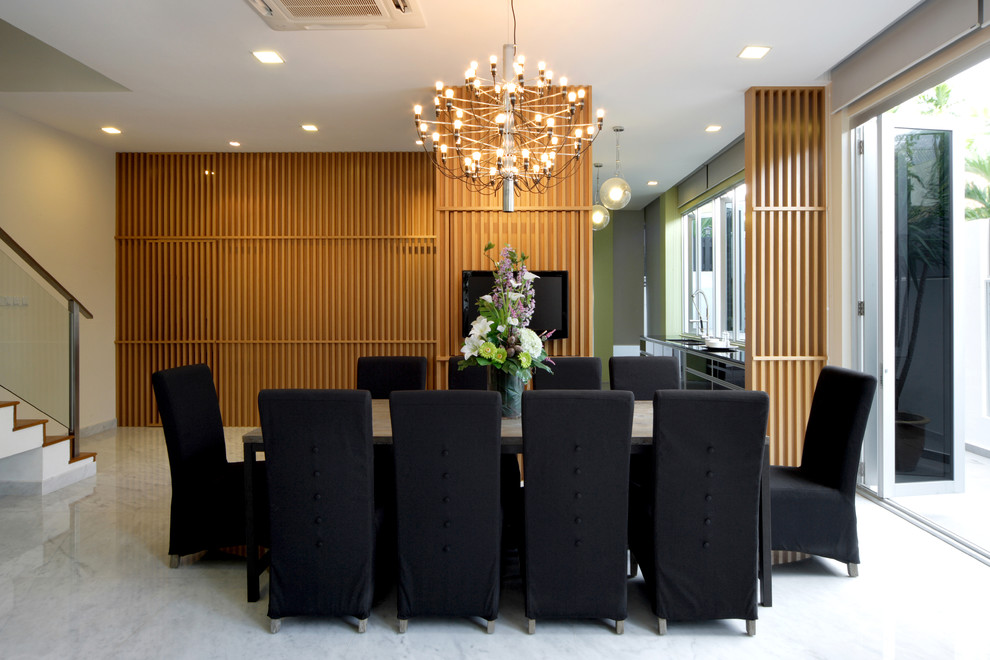 Photo of a contemporary dining room in Singapore.