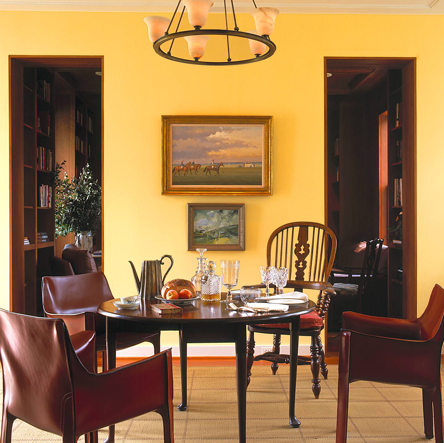 75 Orange Dining Room With Yellow Walls