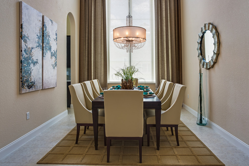 This is an example of a world-inspired dining room in Orlando.