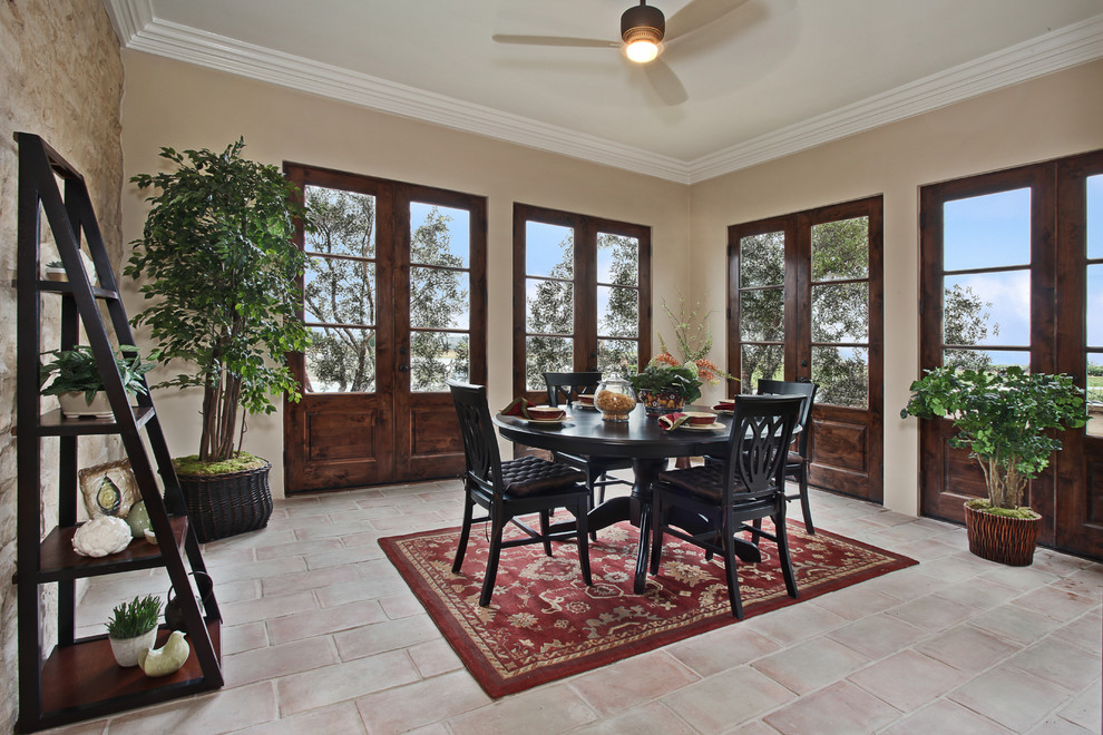 Dining room - mid-sized traditional dining room idea in Orange County with beige walls