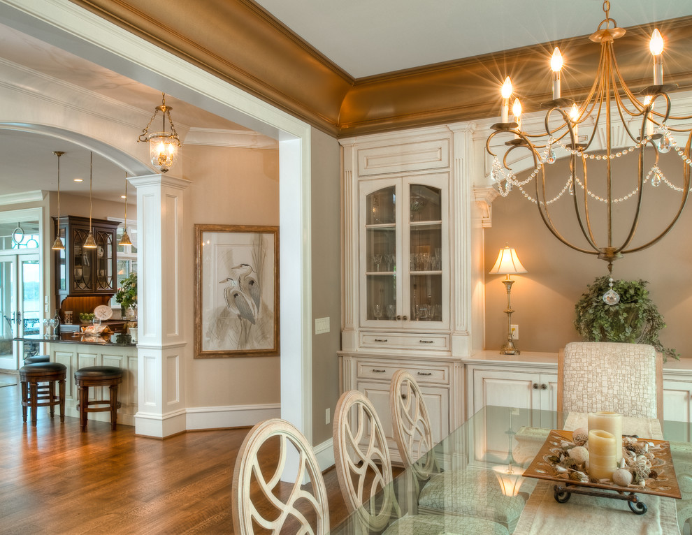 Design ideas for a nautical dining room in Baltimore with beige walls.