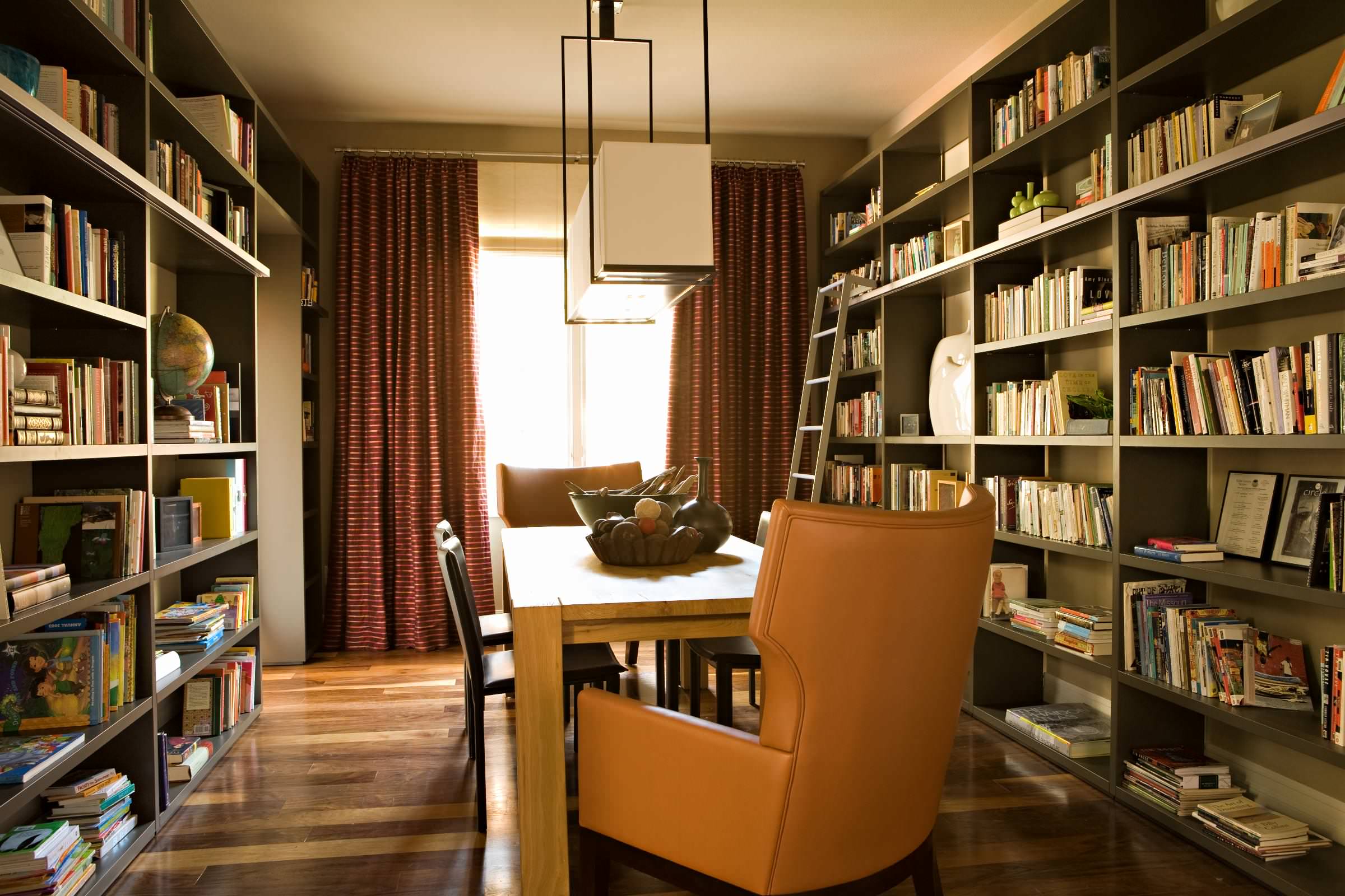 contemporary home library design