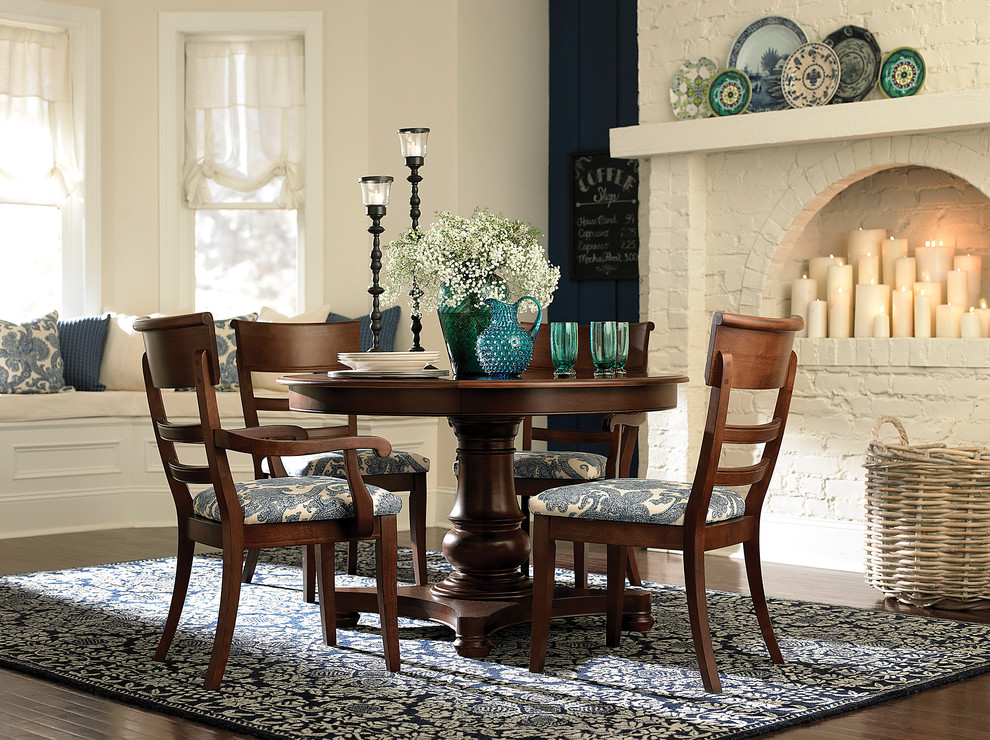 Custom 44" Pedestal Dining Table by Bassett Furniture Contemporary