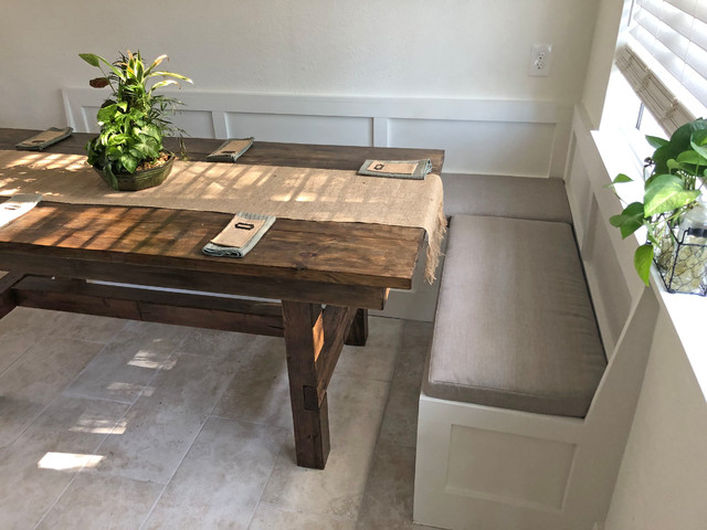 Custom breakfast nook cushions Transitional Dining Room