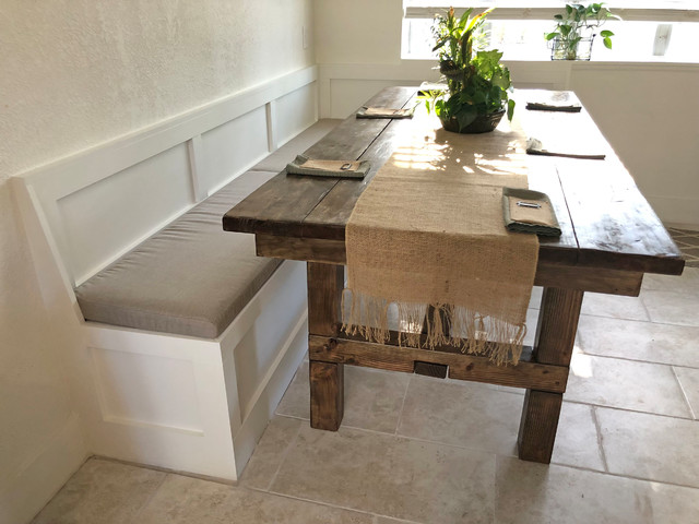 Custom breakfast nook cushions Transitional Dining Room