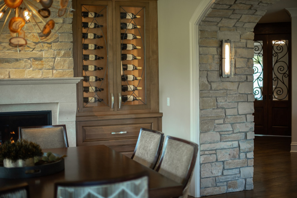 Custom Designed Wine Storage Transitional Dining Room Chicago