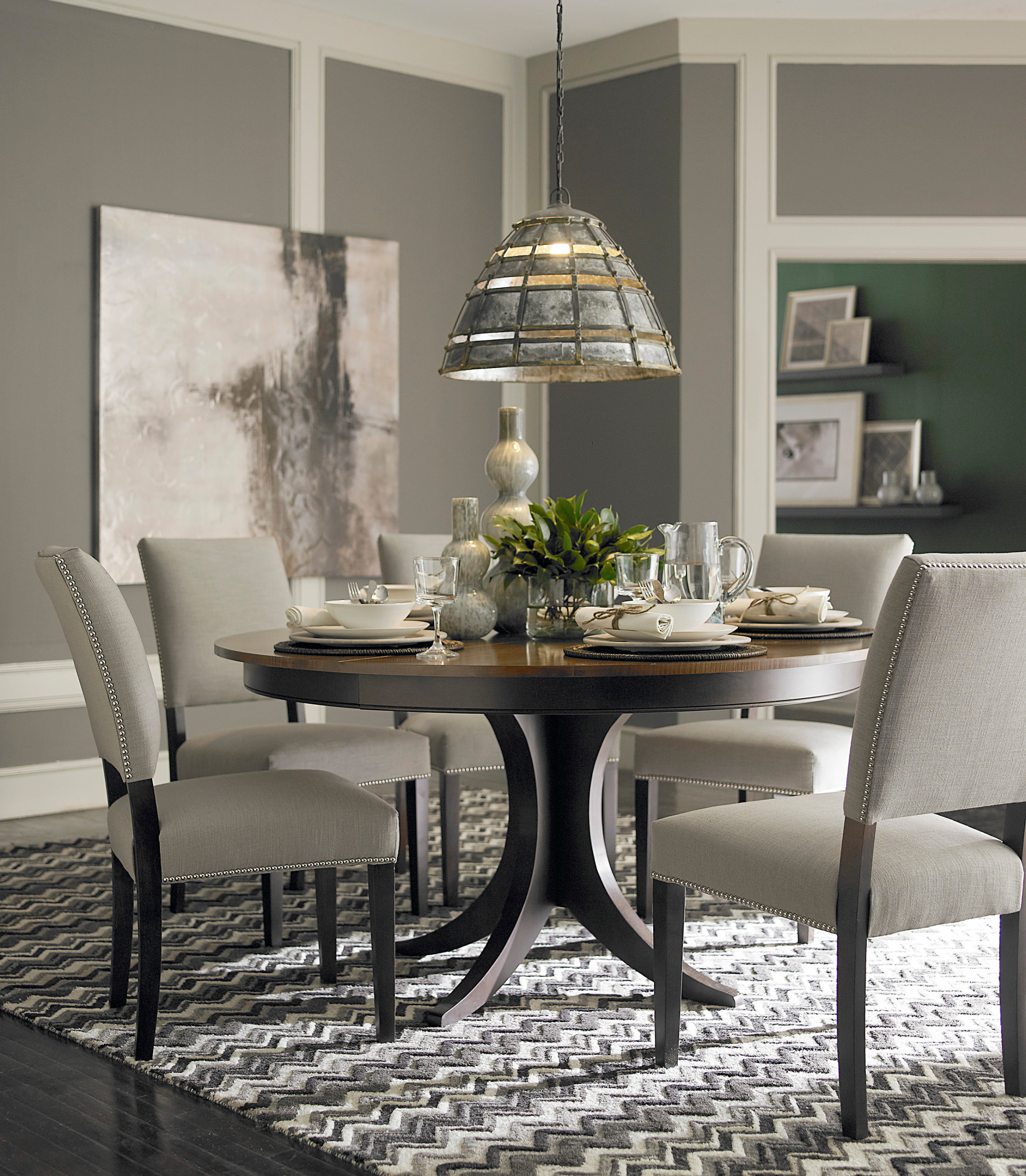 Custom Dining 60 Round Pedestal Table By Bassett Furniture Contemporary Dining Room Other By Bassett Furniture Houzz