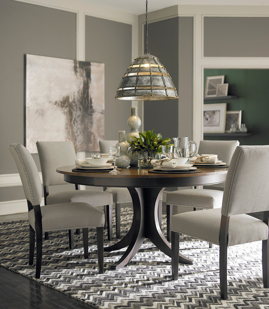 Custom Dining 60 Round Pedestal Table By Bassett Furniture Contemporary Dining Room Other By Bassett Furniture