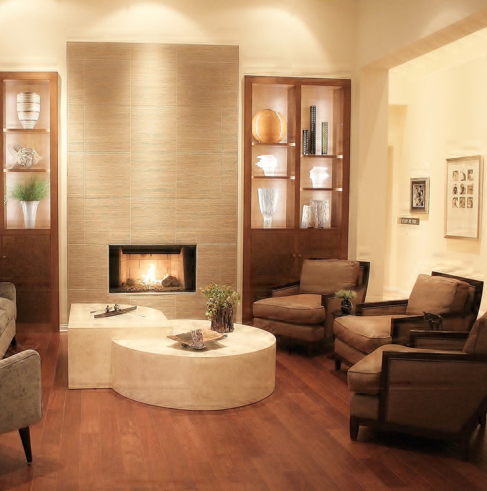 CUSTOM FIREPLACE, COFFEE TABLE AND Contemporary Dining