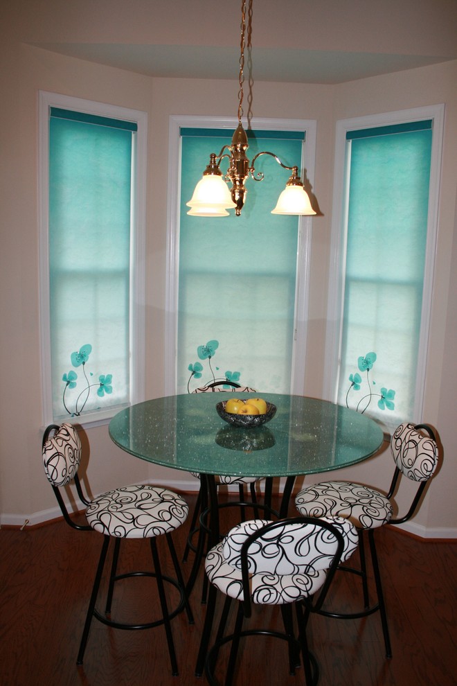 Custom Graphic Roller Shades Transitional Dining Room DC Metro by Masterworks Window