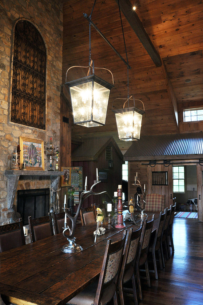 Photo of a rustic dining room in Philadelphia.