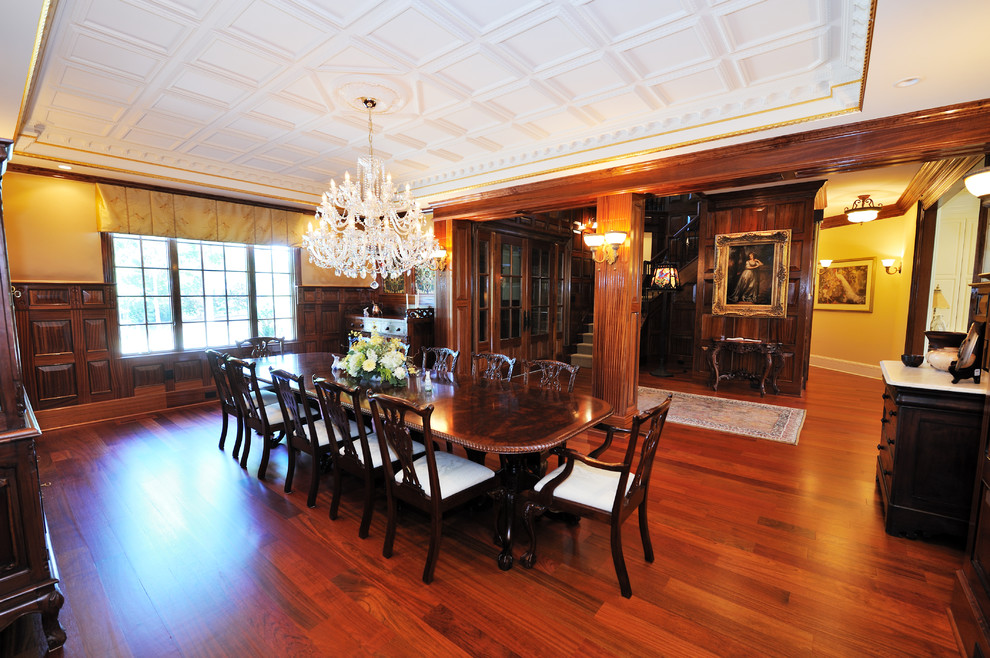 Inspiration for a medium tone wood floor dining room remodel in Raleigh