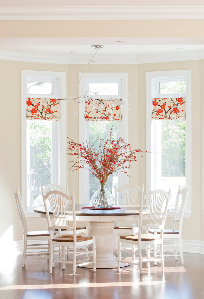 Elegant dining room photo in Montreal with beige walls