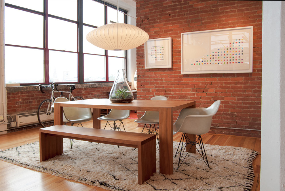 Dining room - industrial dining room idea in Other
