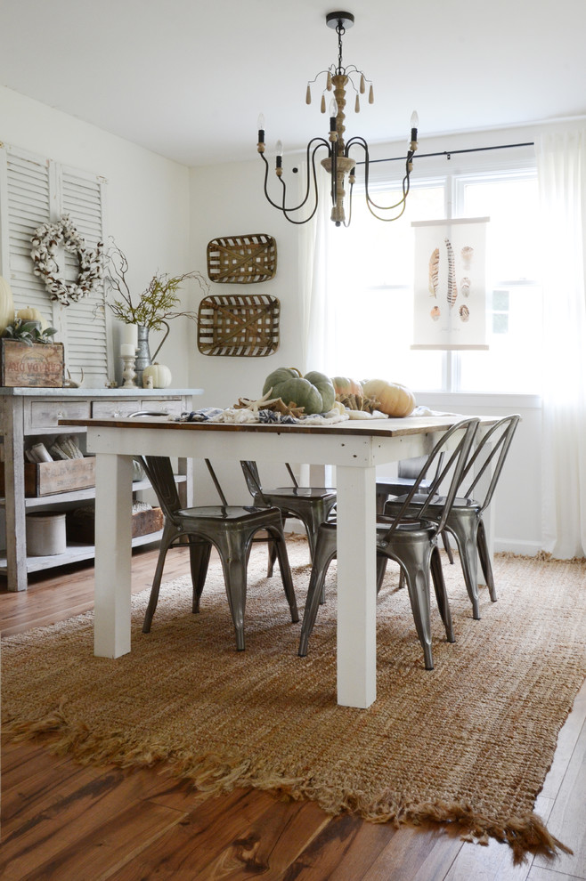 Dining room - shabby-chic style dining room idea in Boston