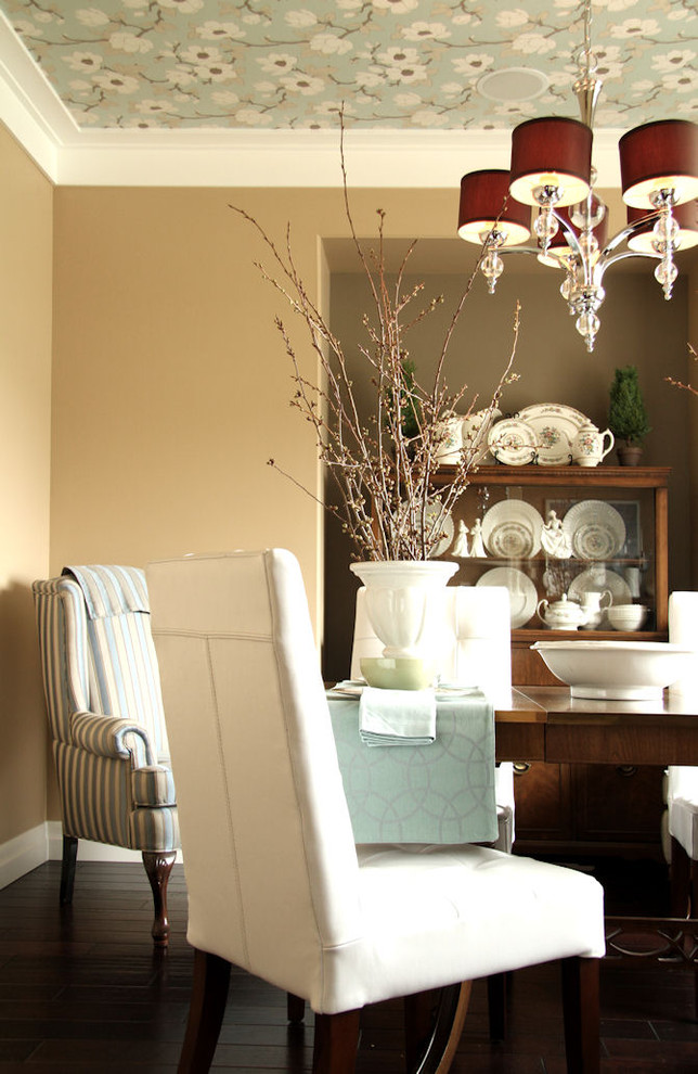 This is an example of a traditional dining room in Calgary.