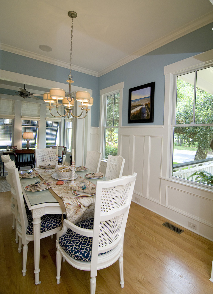 Design ideas for a beach style dining room in Wilmington.