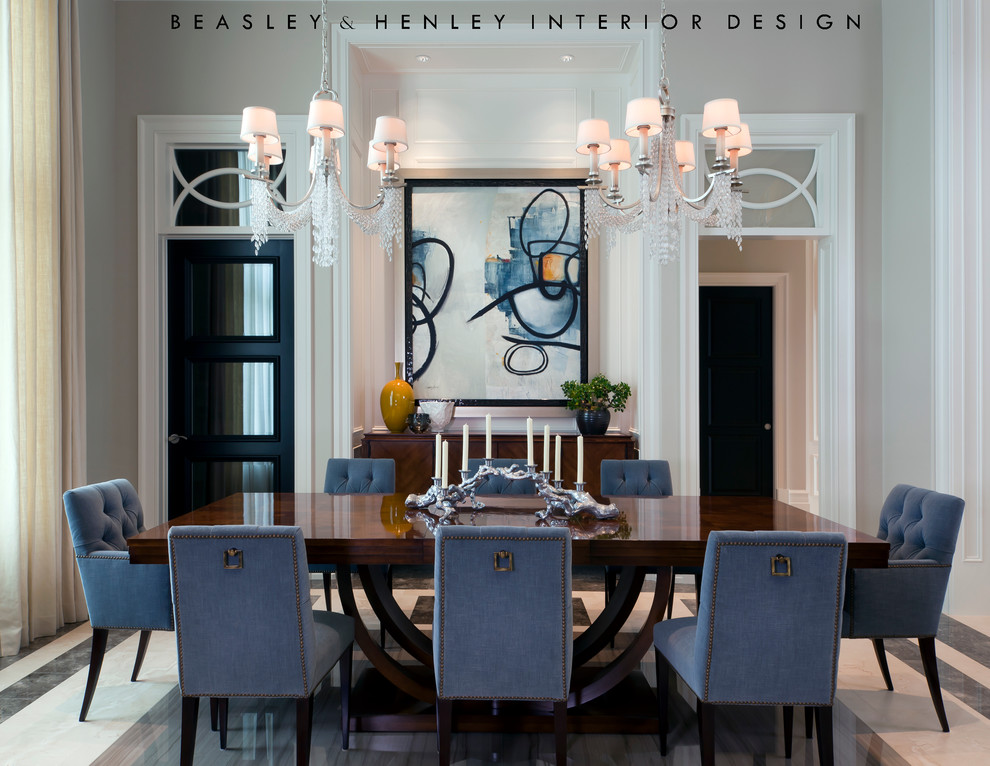 Design ideas for an expansive classic dining room in Miami.