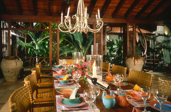 Ispirazione per una sala da pranzo tropicale
