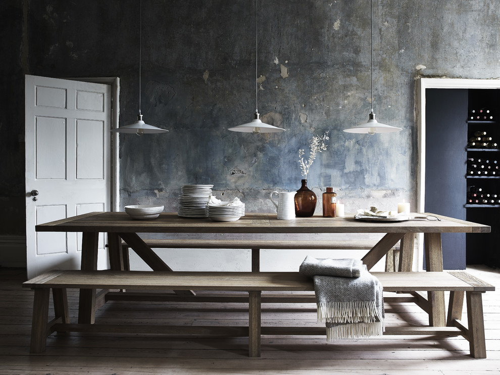 Inspiration for a rustic dining room in London.