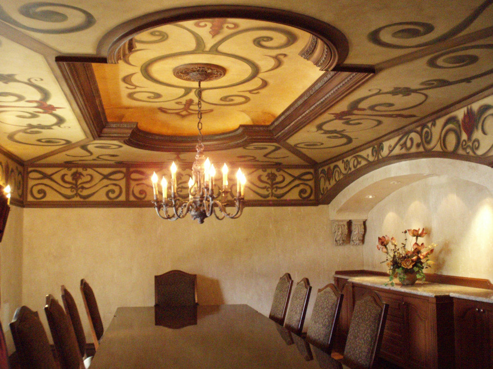 Inspiration for a mediterranean dining room remodel in Denver