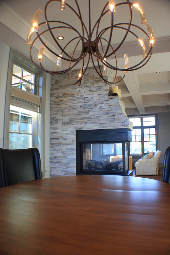 This is an example of a contemporary dining room in Edmonton.