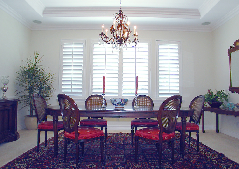 Dining Room Interior Plantation Shutters Traditional Dining Room