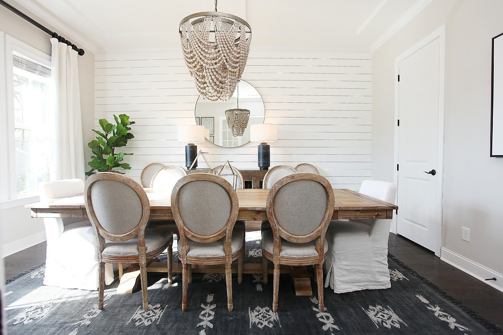 Inspiration for a farmhouse dining room remodel in Charlotte
