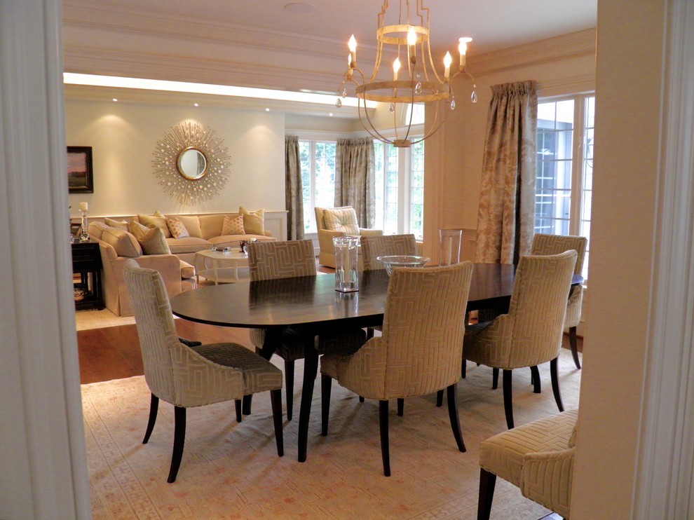 Example of a transitional dining room design in New York