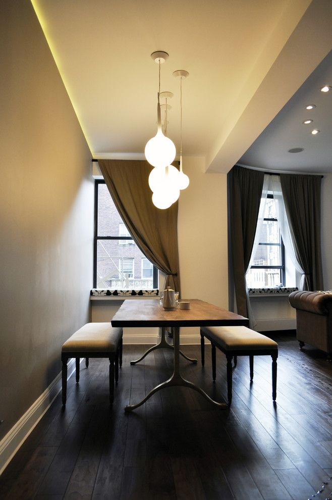 Design ideas for a contemporary open plan dining room in New York.