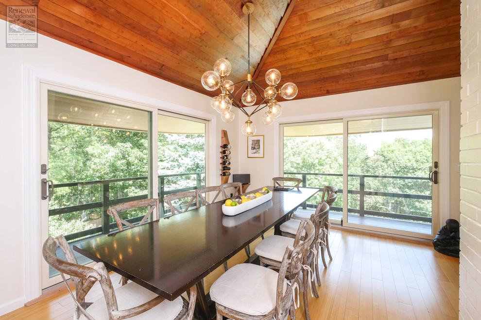 Dining Room Patio Doors in Stunning Sag Harbor, Long Island Home
