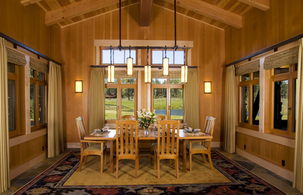 Inspiration for a craftsman enclosed dining room remodel in Sacramento