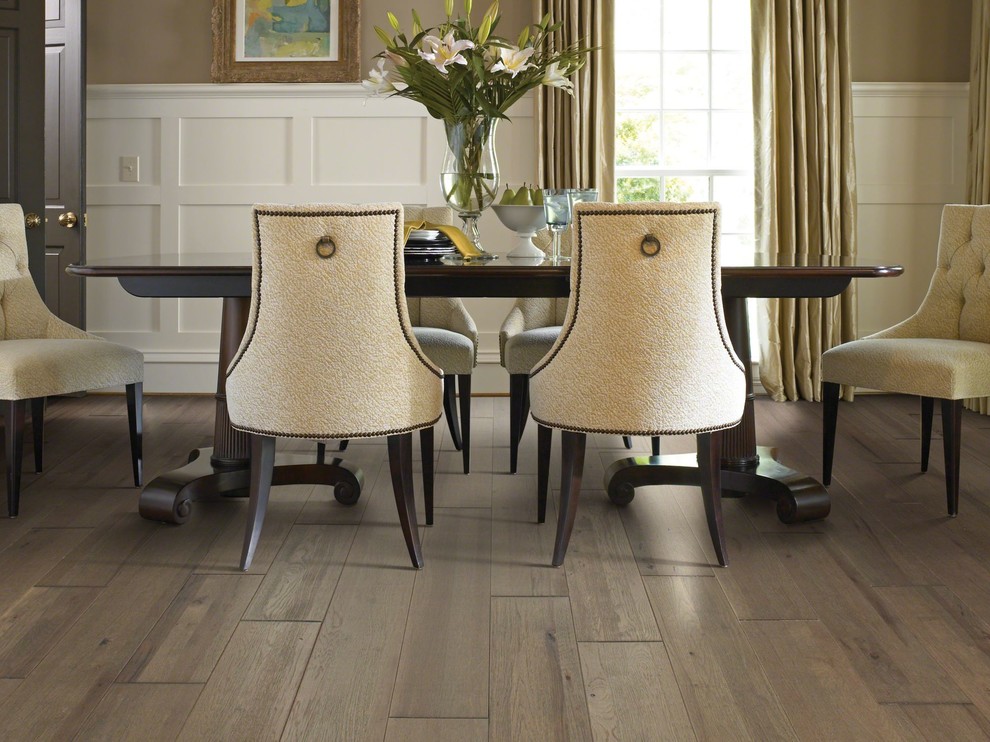 Inspiration for a timeless light wood floor dining room remodel in Atlanta