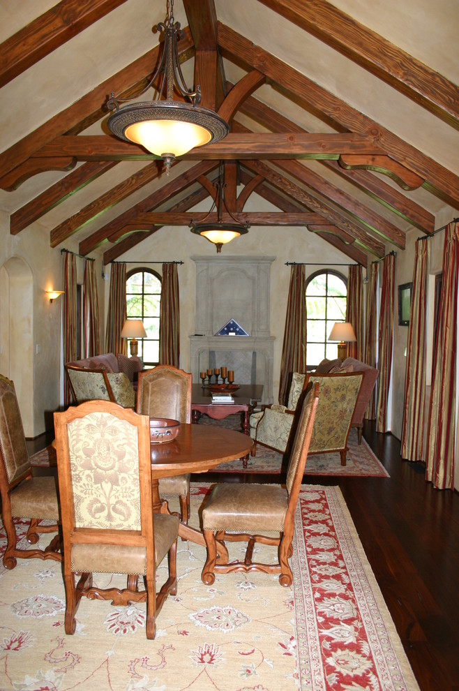 This is an example of a rustic dining room in Santa Barbara.