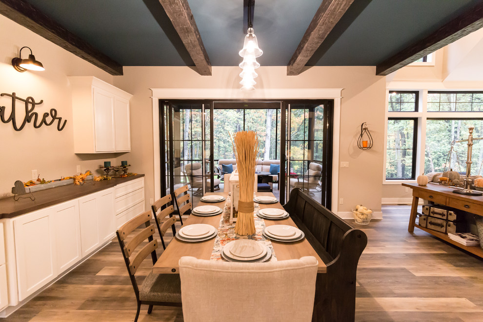 Dining Room with Coretec Luxury Vinyl Plank Flooring Transitional Dining Room Grand Rapids