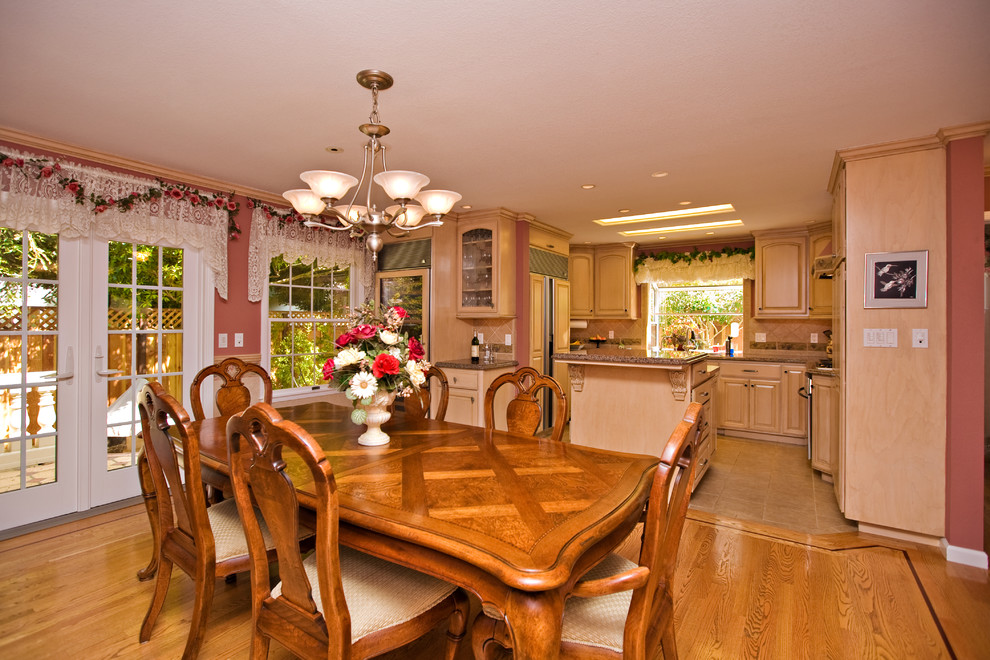 Dining Room with custom sideboard, wine theme and wine colors