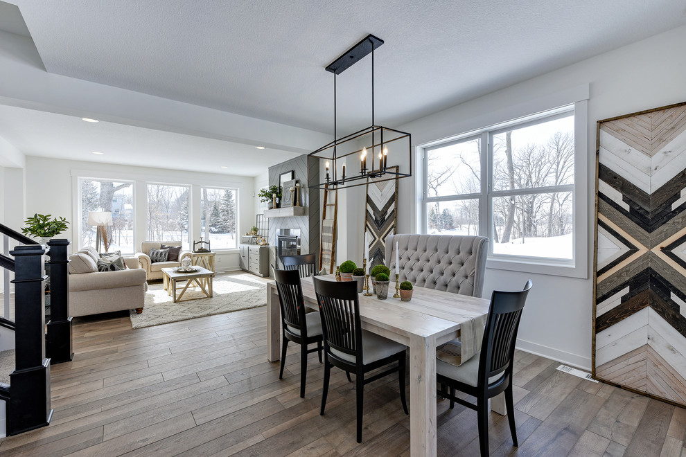 Dining Room with Custom Wood Artwork Farmhouse Dining