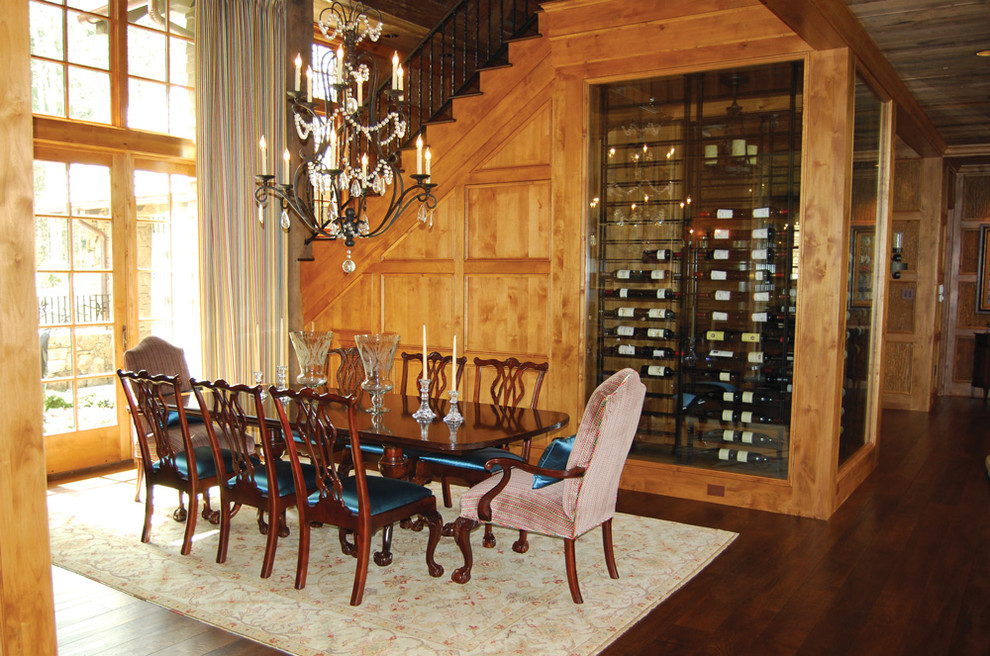 Dining Room with Wine Storage Traditional Dining Room Other by