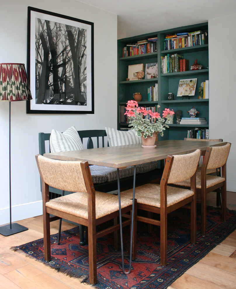 Mid-sized transitional dining room photo in London