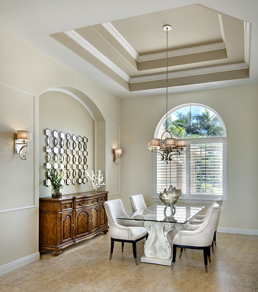 Inspiration for a timeless great room remodel in Tampa with beige walls