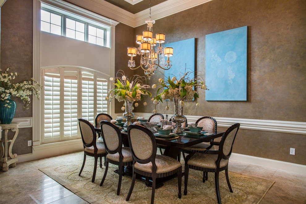 This is an example of a medium sized traditional kitchen/dining room in Houston with grey walls, dark hardwood flooring, no fireplace and grey floors.