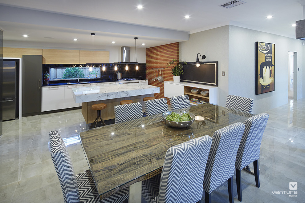Kitchen/dining room combo - modern kitchen/dining room combo idea in Perth