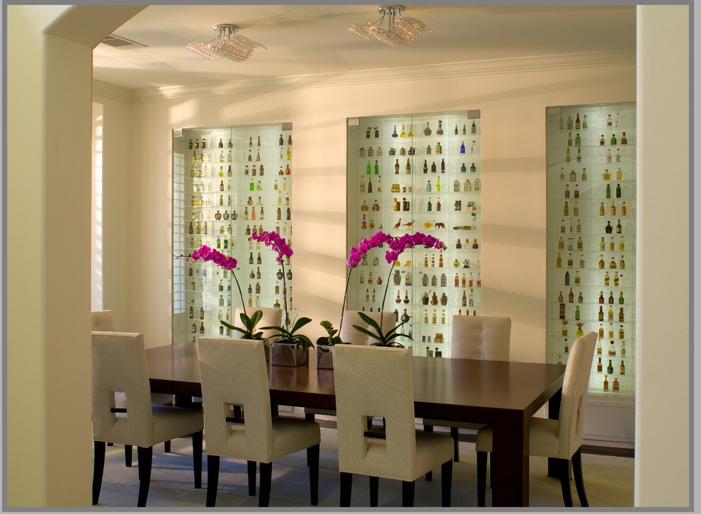 Trendy enclosed dining room photo in Los Angeles with beige walls