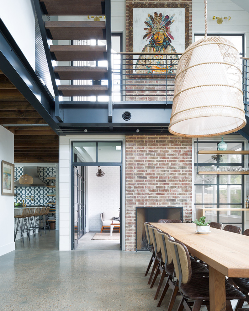 Industrial dining room in Austin.
