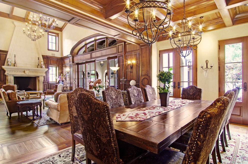 Doors, Windows, Millwork and in Custom home Mediterranean Dining Room San