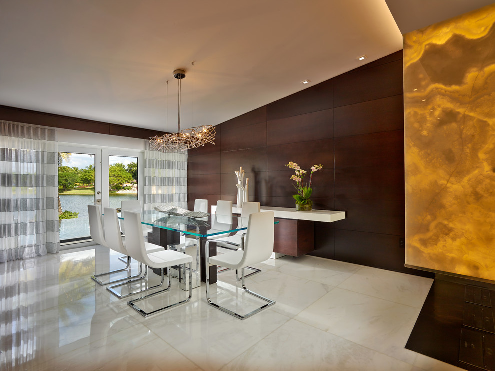 Example of a large trendy dining room design in Miami
