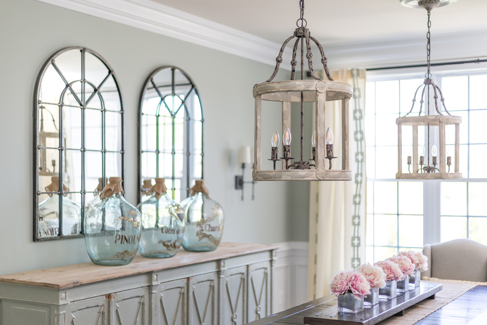 Double Arched Mirrors Dining Room Transitional Dining Room DC